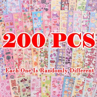 Set 200 Miếng Dán Họa Tiết Hoạt Hình goo goo Dễ Thương Trang Trí Thủ Công diy
