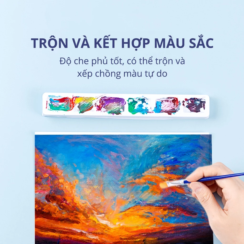 [MÃ 40% LIVE] Màu acrylic 3D dạng hũ 100ml chuyên nghiệp Deli dùng vẽ custom trên vải giày tường ful