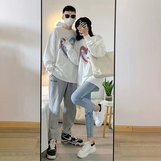 Áo Sweater dáng rộng dài tay Trang phục cặp đôi