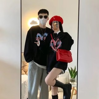 Áo Sweater dáng rộng dài tay Trang phục cặp đôi
