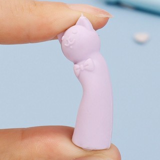 MEGOCE 10 CÁI Tẩy, Chỉnh sửa Văn phòng phẩm Hình mèo Bút chì Nib Mũ bảo vệ, Phim hoạt hình 2 trong 1 Bút Top Cover Đồ dùng văn phòng trường học