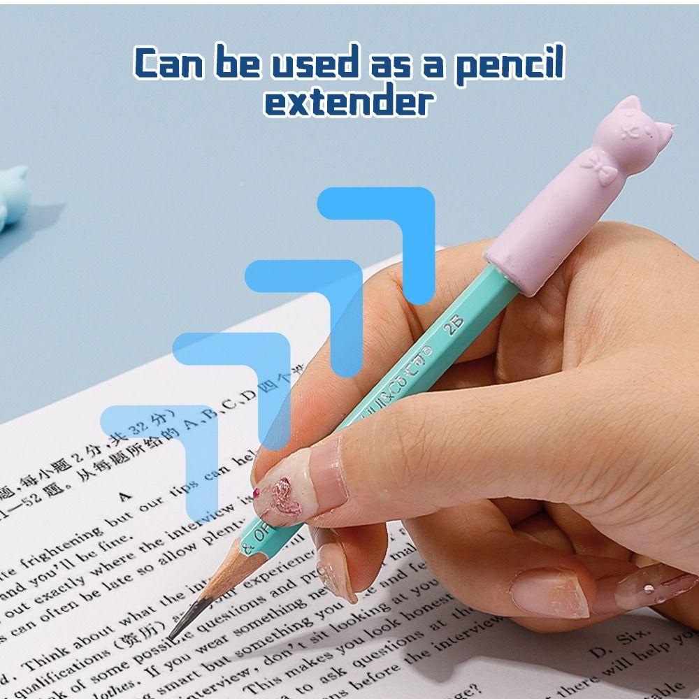 TUYỆT VỜI 10 Chiếc Tẩy, Hình Mèo Chỉnh Văn Phòng Phẩm Bút Chì Nắp Bảo Vệ Nib, Chất Lượng Cao 2 Trong 1 Bút Chì Mở Rộng Học Sinh Quà Tặng