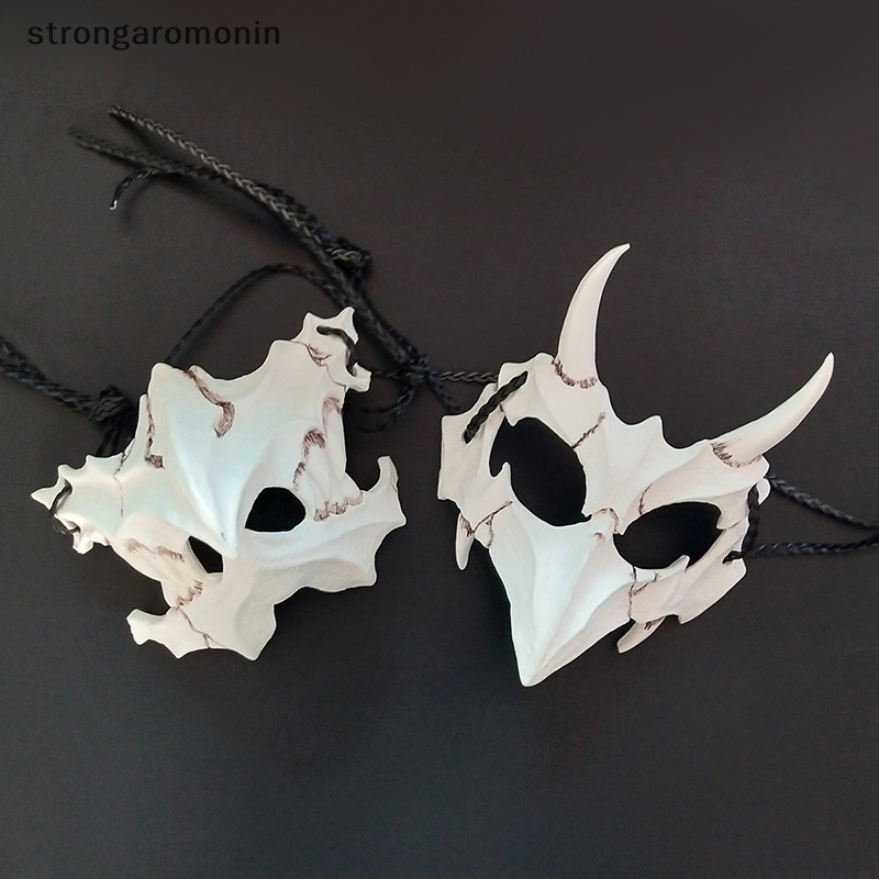 ST Đảng Mặt nạ Răng Dài Demon Skeleton Nửa Mặt nạ Sói Rồng Hổ Houjuu Nue Mặt nạ Cosplay Halloween Trang Phục Đạo Cụ ST