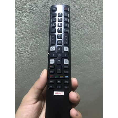 Điều khiển remote từ xa dùng cho tivi VTB dài có nút KARAOKE smart internet - hàng mới - tặng kèm pin