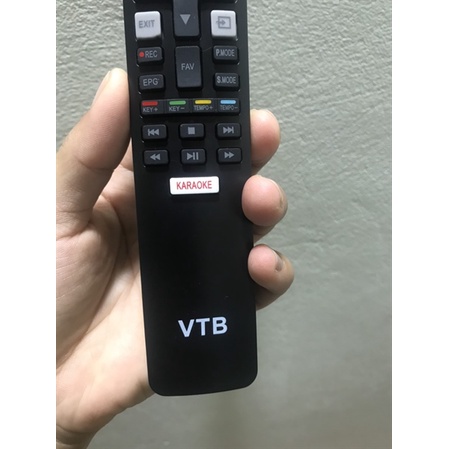 Điều khiển remote từ xa dùng cho tivi VTB dài có nút KARAOKE smart internet - hàng mới - tặng kèm pin