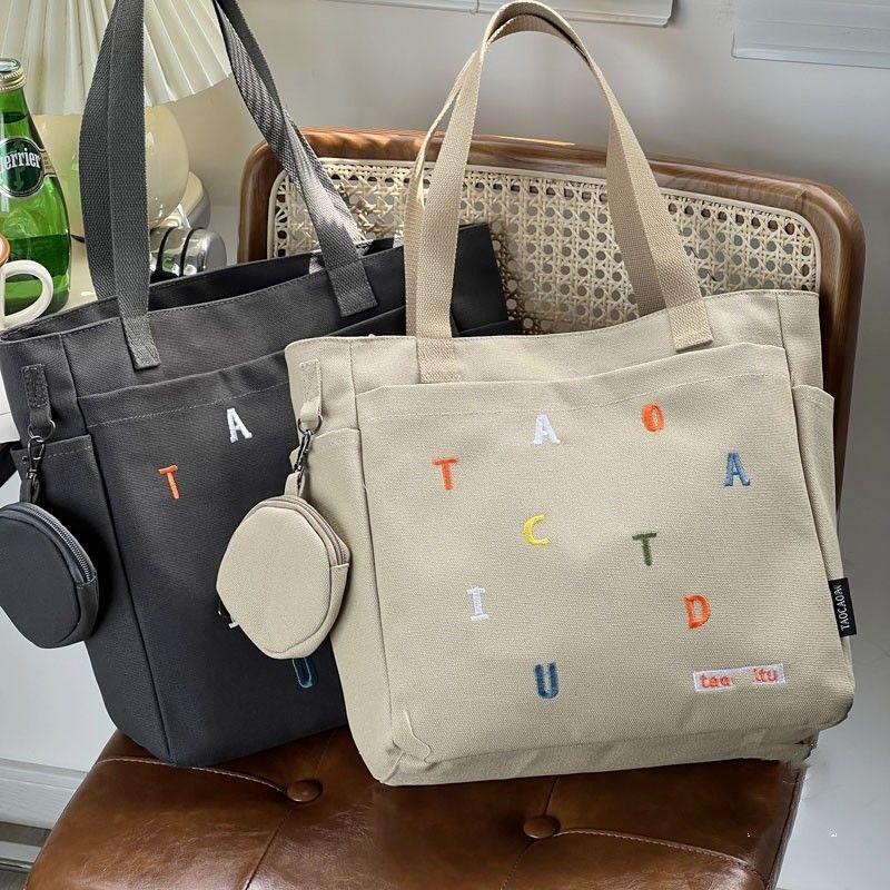 Túi tote vải đi lại Túi tote đeo một vai Túi dạy kèm lớp học Túi vải Túi tote vải Túi vải đeo chéo Túi vải một vai Túi đựng văn phòng phẩm