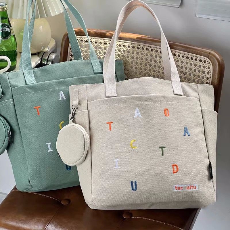 Túi tote vải đi lại Túi tote đeo một vai Túi dạy kèm lớp học Túi vải Túi tote vải Túi vải đeo chéo Túi vải một vai Túi đựng văn phòng phẩm