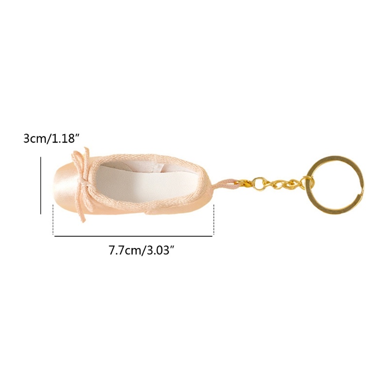 Wellb Delicate Satin Pointe Giày Móc Khóa Mini Ballet Phụ Kiện Móc Khóa Dễ Thương Quyến Rũ
