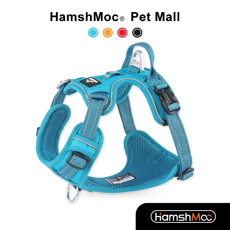 HamshMoc Không Kéo Thú Cưng Dây Có Thể Điều Chỉnh Chó Dây Lưới Thoáng Khí Phản Quang Có Tay Cầm Mềm Khóa Phát Hành Nhanh Mềm Mại Cho Chó