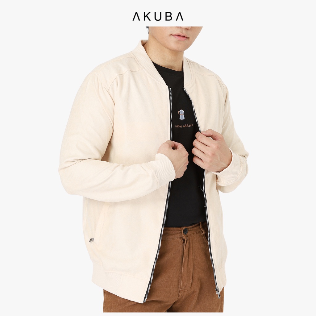 Áo Khoác bomber Nam Akuba form slimfit mềm mịn giữ ấm tốt phong cách Hàn Quốc trẻ trung 01I0088