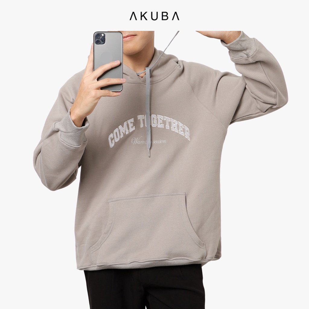 Áo Khoác Hoodie Nam AKUBA in chữ, form oversize, chất liệu dày dặn, bền màu 01J0113