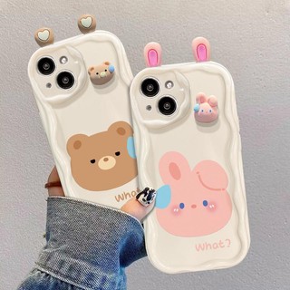 Ốp Điện Thoại Viền Gợn Sóng Hình Gấu / Thỏ / Ếch 3d Cho samsung galaxy a13 a24 a14 a71 a72 a73 g530 j2 j7 prime