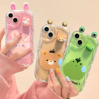 Ốp Điện Thoại Viền Gợn Sóng Hình Gấu / Thỏ / Ếch 3d Cho samsung galaxy a13 a24 a14 a71 a72 a73 g530 j2 j7 prime