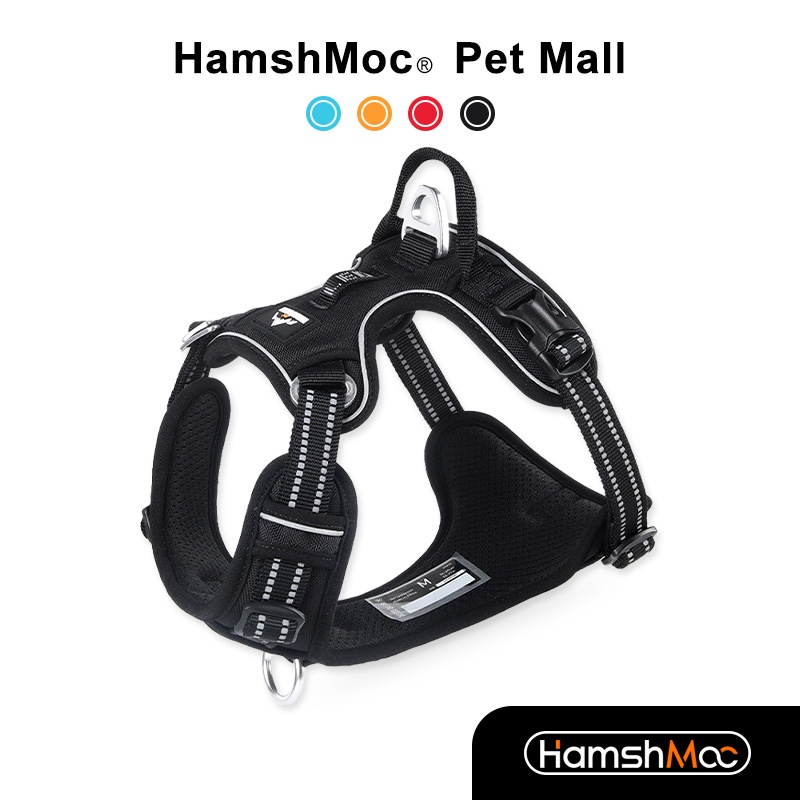 HamshMoc Không Kéo Thú Cưng Dây Có Thể Điều Chỉnh Chó Dây Lưới Thoáng Khí Phản Quang Có Tay Cầm Mềm Khóa Phát Hành Nhanh Mềm Mại Cho Chó