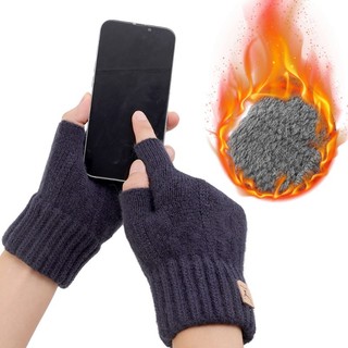 Găng Tay Len Hở Ngón Giữ Ấm Thời Trang Thu Đông Cho Nam Nữ