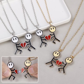 Bộ 2 Vòng cổ Nam Châm Mặt Trái Tim Ghép Tình Yêu Thời Trang Cho Cặp Đôi y2k