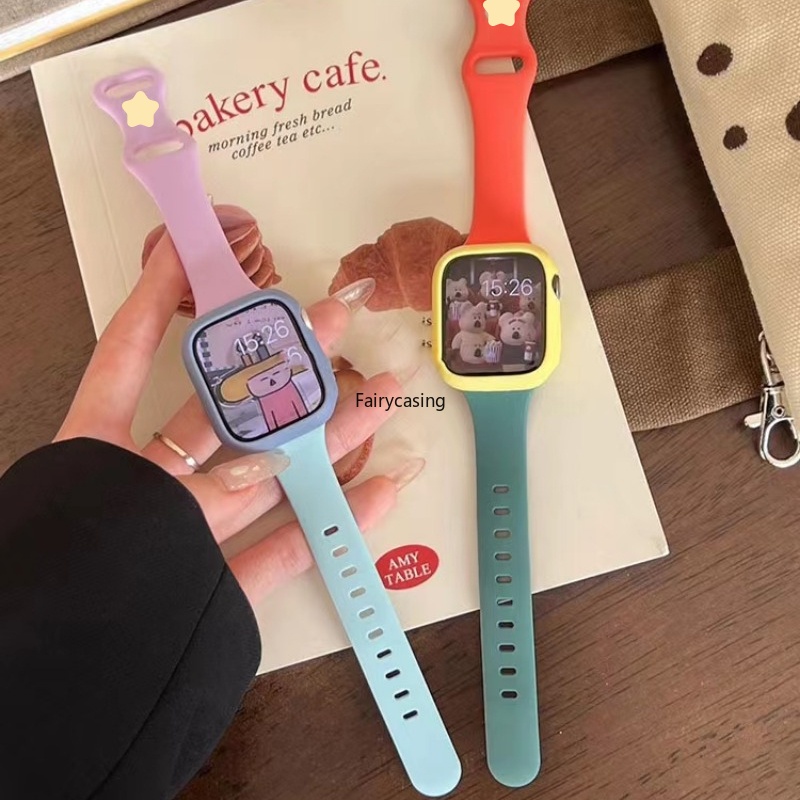Dây đeo màu kép cho Apple Watch 46MM Band Ultra 2 49mm 45mm 44mm 42mm 41mm 40mm 38mm Vòng đeo tay thể thao Correa iwatch Series 10 9 Ultra 7 Se 3 6 8 5 4