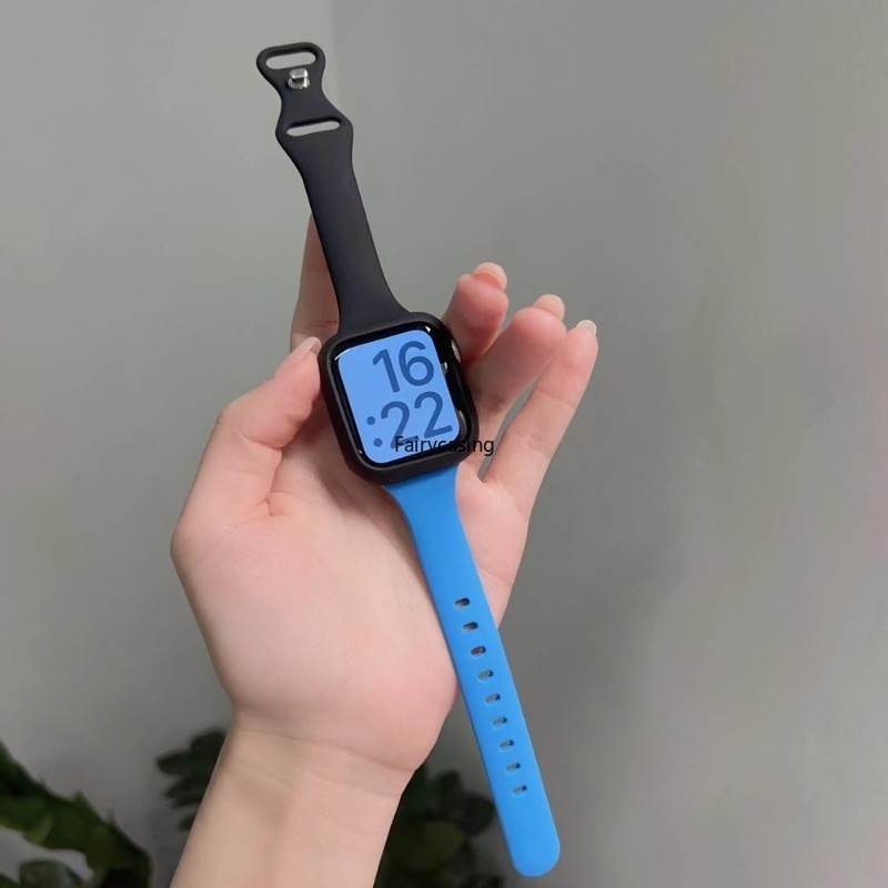 Dây đeo màu kép cho Apple Watch 46MM Band Ultra 2 49mm 45mm 44mm 42mm 41mm 40mm 38mm Vòng đeo tay thể thao Correa iwatch Series 10 9 Ultra 7 Se 3 6 8 5 4