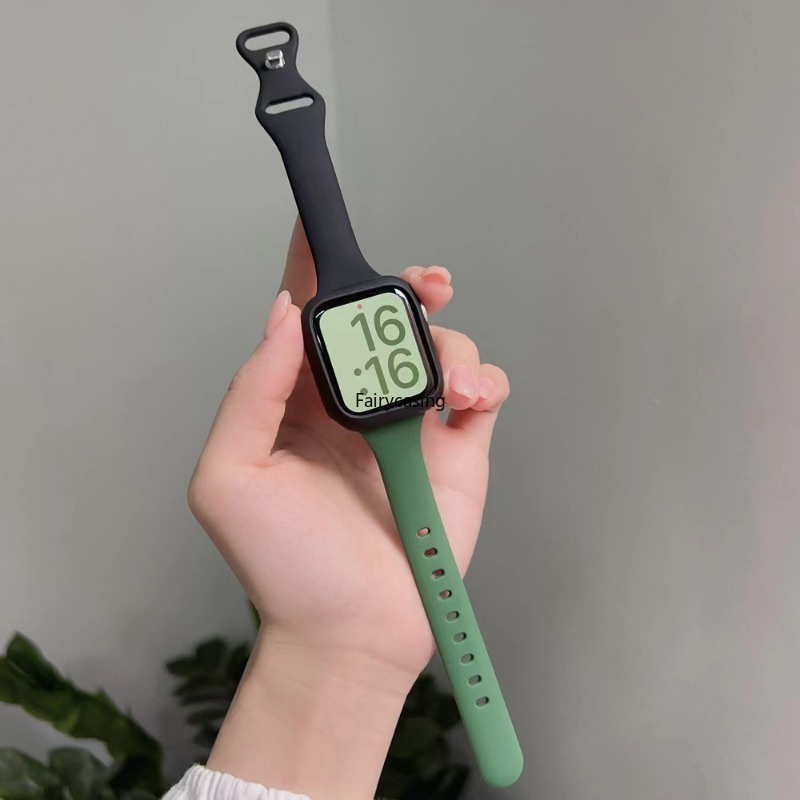 Dây đeo màu kép cho Apple Watch 46MM Band Ultra 2 49mm 45mm 44mm 42mm 41mm 40mm 38mm Vòng đeo tay thể thao Correa iwatch Series 10 9 Ultra 7 Se 3 6 8 5 4