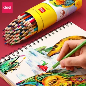 Bút Chì Màu Gốc Dầu Dạng Cốc/Lon 48 Màu Sắc Tươi Sáng, Chì Không Dễ Gãy, Không Dễ Phai Cho Học S