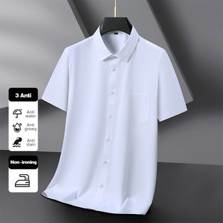 Áo Sơ Mi Nam Tay Ngắn Màu Trơn Chống Thấm Nước Chống Bám Bẩn size Lớn 10xl 9xl 7xl 8xl
