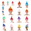 DELMER Halloween Màu Tóc Giả, Ngọn Lửa Lông Tơ Troll Tóc Giả, Fasion Ngộ nghĩnh Thẳng Tổng Hợp Cosplay Đảng Tóc Giả Sân Khấu Hiển Thị