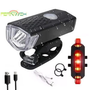 Bộ đèn xe đạp USB LED có thể sạc lại Xe đạp đường trường Đèn pha phía trước Đèn pin Đèn xe đạp Phụ kiện đi xe đạp [MỚI]