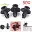 50 chiếc 6 mm Auto Car Bumper Retainer Push Black Plastic Clips Fasteners [MỚI]