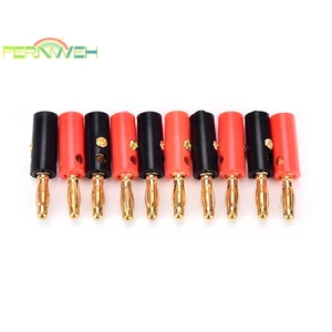 Set 10 Đầu Cắm Chuối Mạ Vàng 4mm Chuyên Dụng Cho Loa Âm Thanh