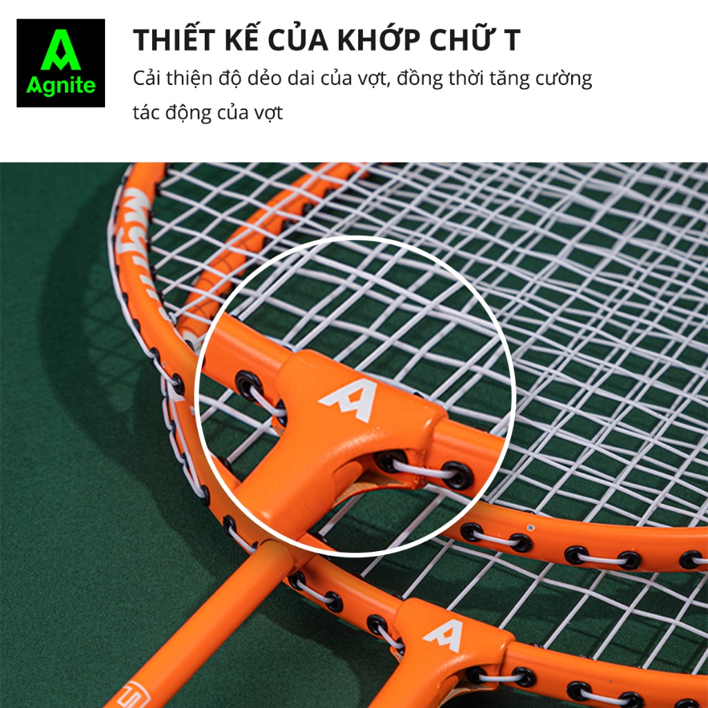 [Phối màu] Bộ 2 vợt cầu lông thiết kế mới Agnite, siêu bền, nhẹ TẶNG kèm hộp cầu và túi đựng