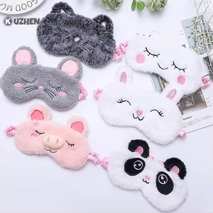 Kuzhen 1 Mặt Nạ Che Mắt Ngủ Phủ Mắt Mèo Xám Bằng Vải Lông Thích Hợp Làm Quà Tặng Du Lịch Tại Nhà