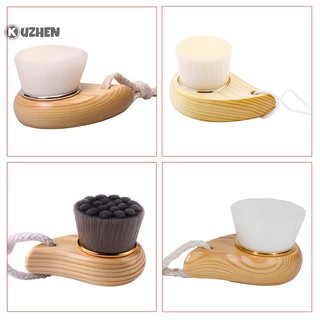 Kuzhen 1 Cọ Rửa Mặt Làm Sạch Da Với Tay Cầm Bằng Gỗ Lông Mềm