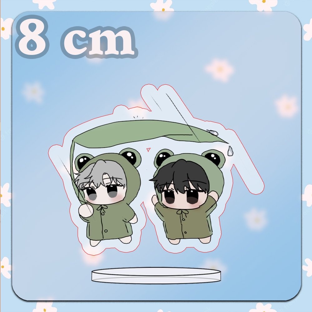 ( Mica trong acrylic) Móc khóa và standee 8cm Checkmate BL ver ếch con in hình anime chibi