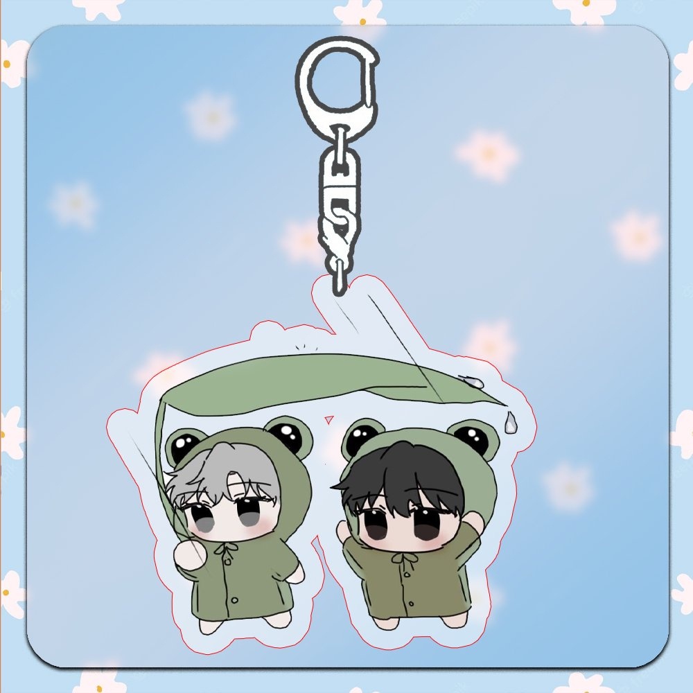 ( Mica trong acrylic) Móc khóa và standee 8cm Checkmate BL ver ếch con in hình anime chibi