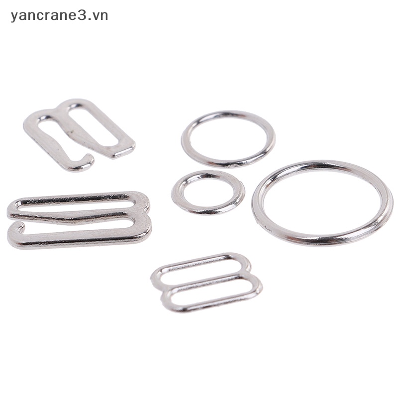 Set 100 Móc / Vòng Tròn Bằng Kim Loại Bạc Làm Đồ Lót / Dây Áo Ngực {yancrane3.vn}