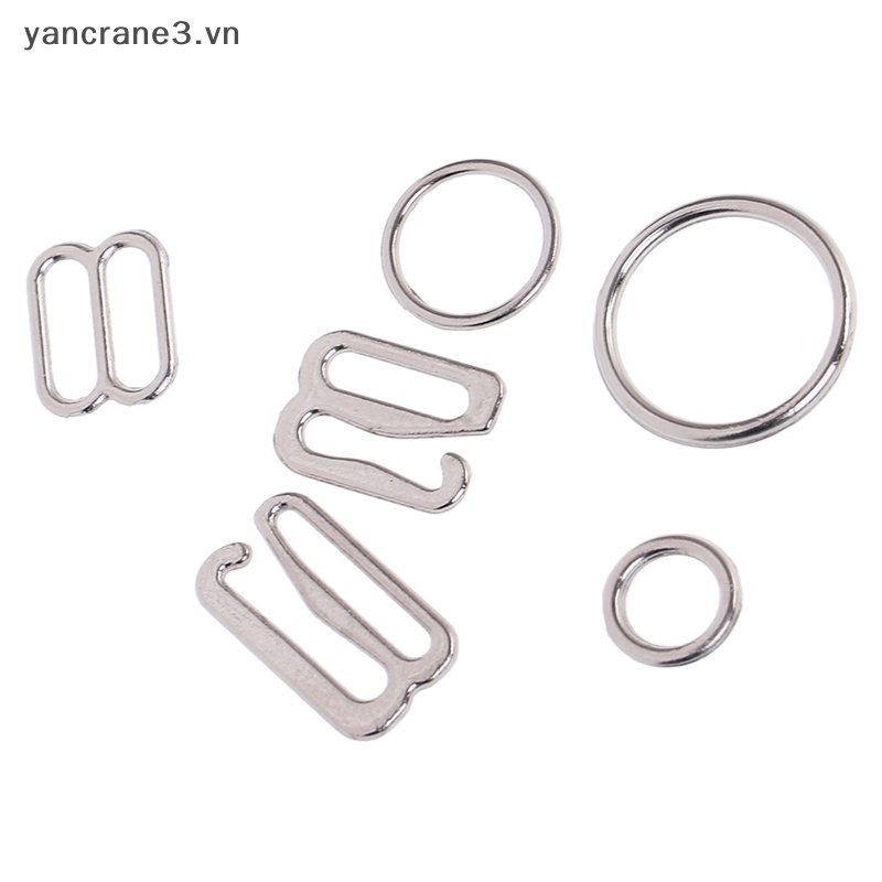 Set 100 Móc / Vòng Tròn Bằng Kim Loại Bạc Làm Đồ Lót / Dây Áo Ngực {yancrane3.vn}