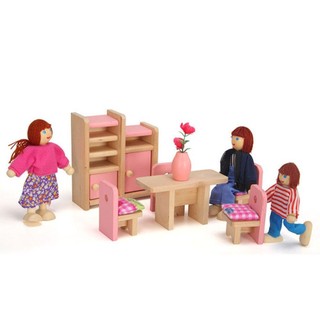 Risedot Người Búp Bê Gia Đình, Gỗ Nhiều Màu Đồ Chơi Bộ Hình, Đồ Chơi Nhà Chơi Đạo Cụ Ảnh Chung Di Động Nhà Búp Bê Gỗ Nhà Búp Bê
