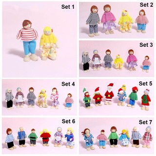 Risedot Người Búp Bê Gia Đình, Gỗ Nhiều Màu Đồ Chơi Bộ Hình, Đồ Chơi Nhà Chơi Đạo Cụ Ảnh Chung Di Động Nhà Búp Bê Gỗ Nhà Búp Bê