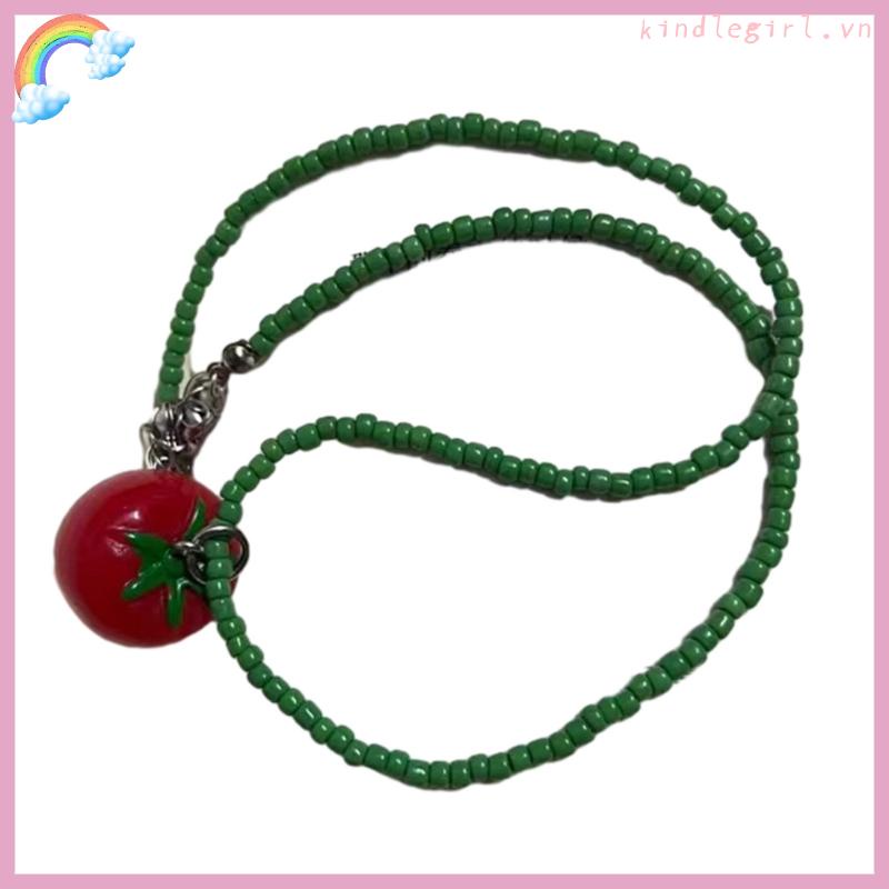 Vòng Cổ choker Chuỗi Hạt Cà Chua Xanh Thời Trang