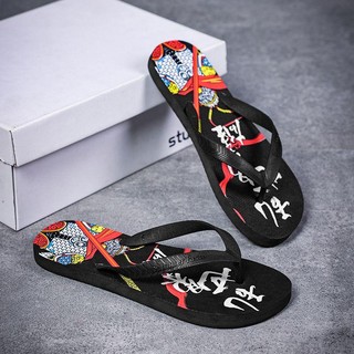 Dép Nam Mới Họa Tiết Màu Sắc Cá Tính Flip-flop Miễn Phí Vận Chuyển Dép Hàn Quốc Dép Đi Trong Nhà Dép Flip-flop Dép Thời Trang Mùa Hè Dép Trong Nhà Ngoài Trời