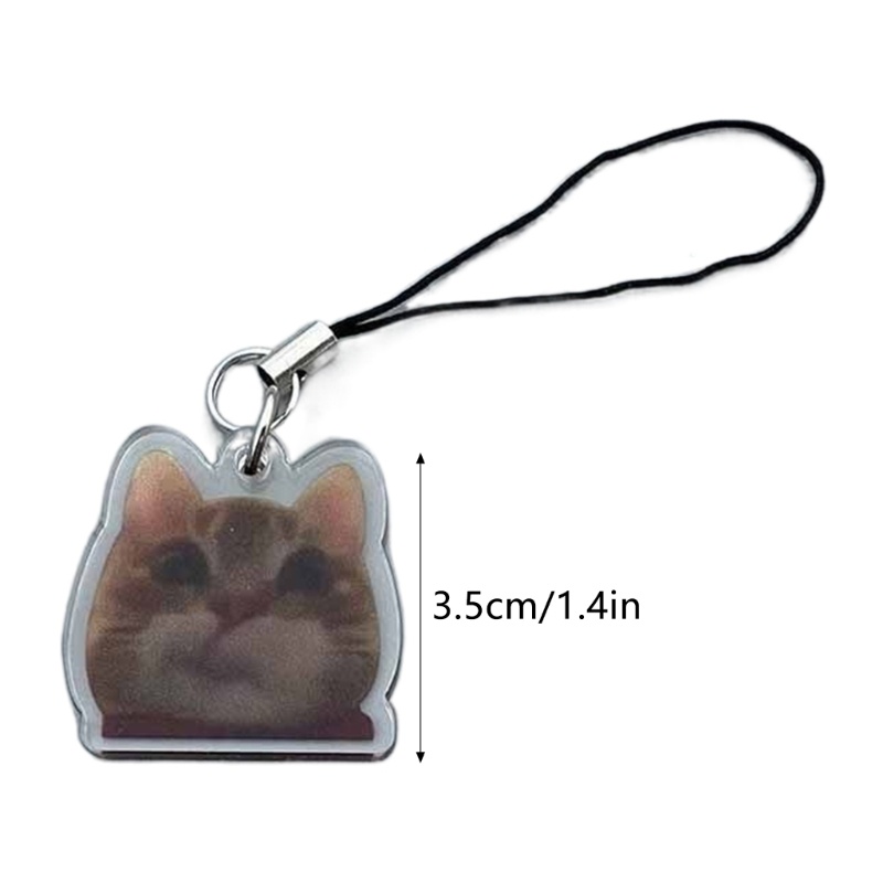 Fine Điện Thoại Di Động Dây Chuyền Sinh Viên Ngộ nghĩnh Mèo Meme Mặt Dây Dây Đeo Móc Khóa Trang Trí Cho Chìa Khóa Ô Tô Túi Ba Lô