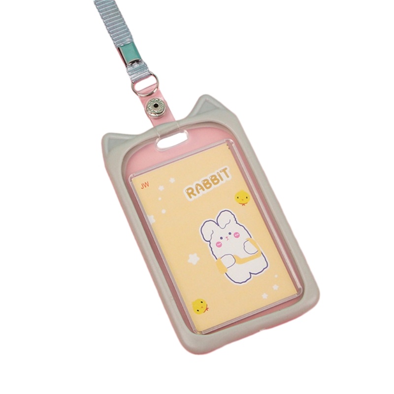 FL Hợp Thời Trang Tai Mèo Silicone Đựng Thẻ Tay Giữ Thẻ Của Bạn An Toàn Và Thời Trang
