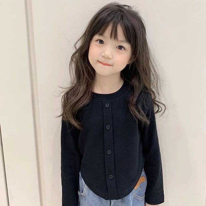 Bộ Đồ Bé Gái Xuân Thu Phong Cách Mới Xuân Thu Phong Cách Bé Gái Phiên Bản Hàn Quốc Đáy Áo Quần Jean Bé Gái Quần Ống Rộng Bé Gái Áo Bé Gái