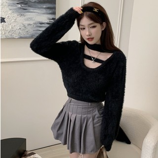 Áo Len Cổ Yếm Phong Cách Mới Quyến Rũ Cho Nữ