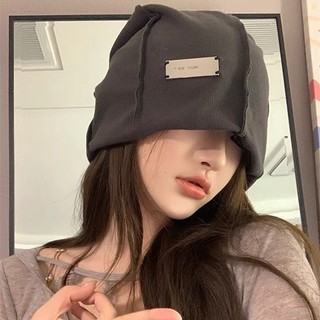 Mũ beanie cotton Mềm Mại Thoáng Khí Màu Trơn In Chữ Phong Cách hip hop Đường Phố Cho Nam Nữ