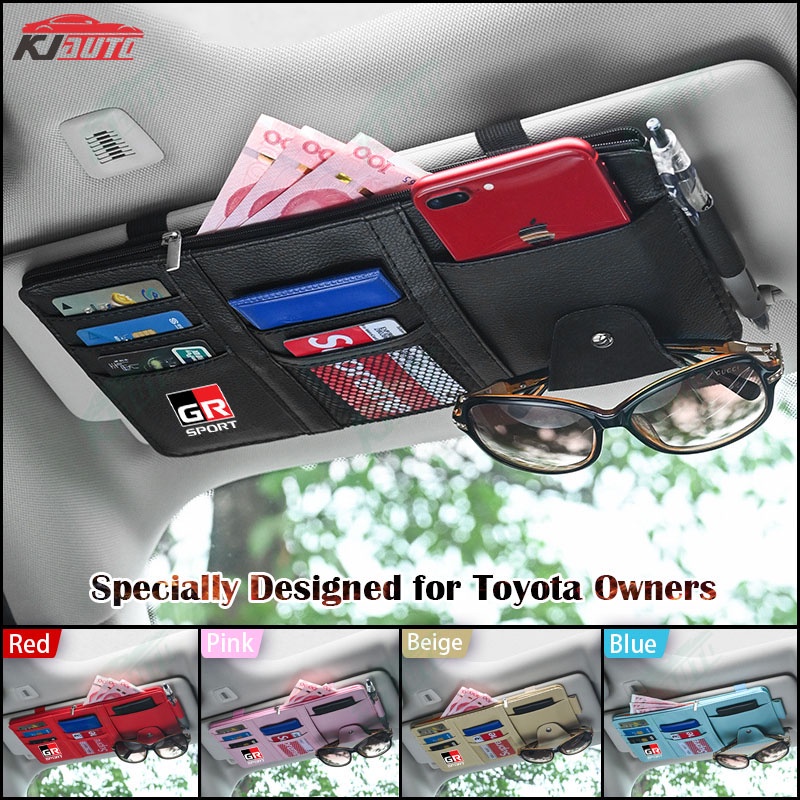 Túi Da Đựng Đồ Gắn Tấm Che Nắng Trang Trí Nội Thất Xe Hơi toyota gr sport gazoo racing vios