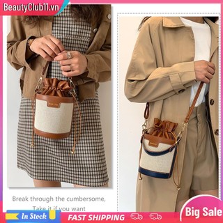 Túi Đeo Chéo Da Dây Rút Phong Cách vintage Cho Nữ