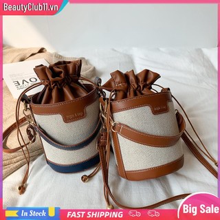 Túi Đeo Chéo Da Dây Rút Phong Cách vintage Cho Nữ
