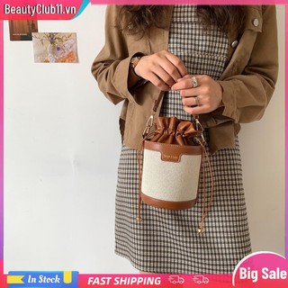 Túi Đeo Chéo Da Dây Rút Phong Cách vintage Cho Nữ