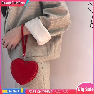 【Giao hàng từ Hà Nội】[Giao hàng tại chỗ]Ví da mini cầm tay hình trái tim thời trang Hàn Quốc cho nữ
